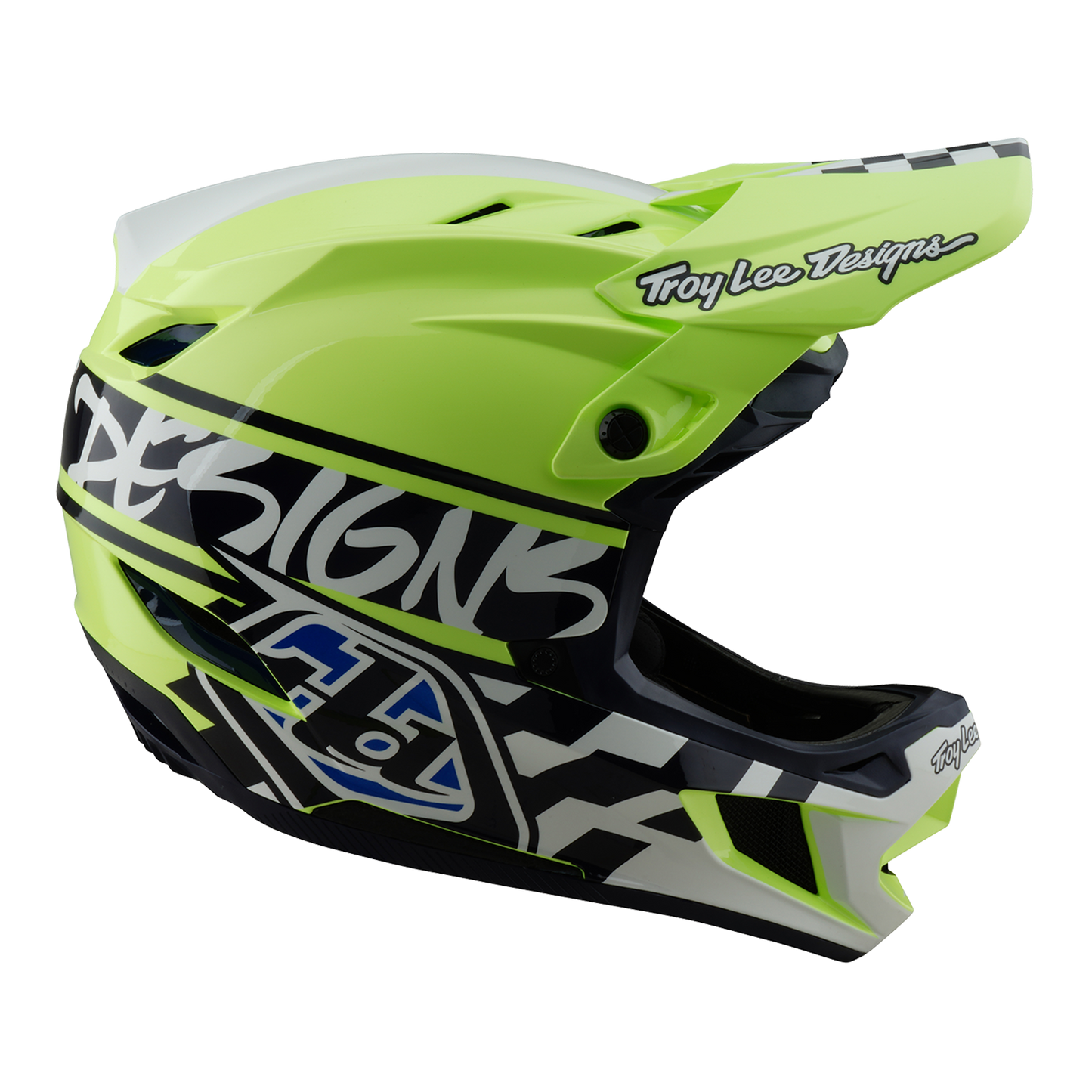 MTB-Helm Troy Lee Designs D4 POLYACRYLITE MIPS FIFTY 50 Blau/Gelb