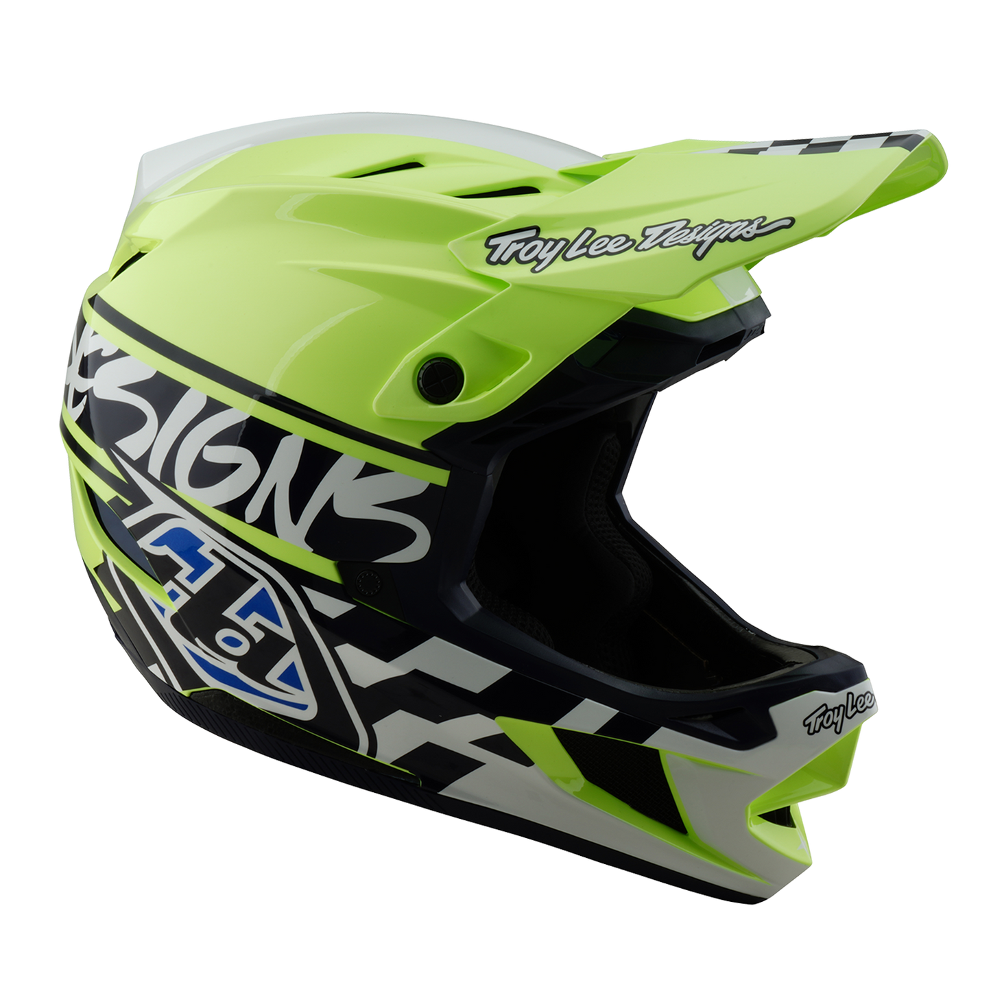 MTB-Helm Troy Lee Designs D4 POLYACRYLITE MIPS FIFTY 50 Blau/Gelb