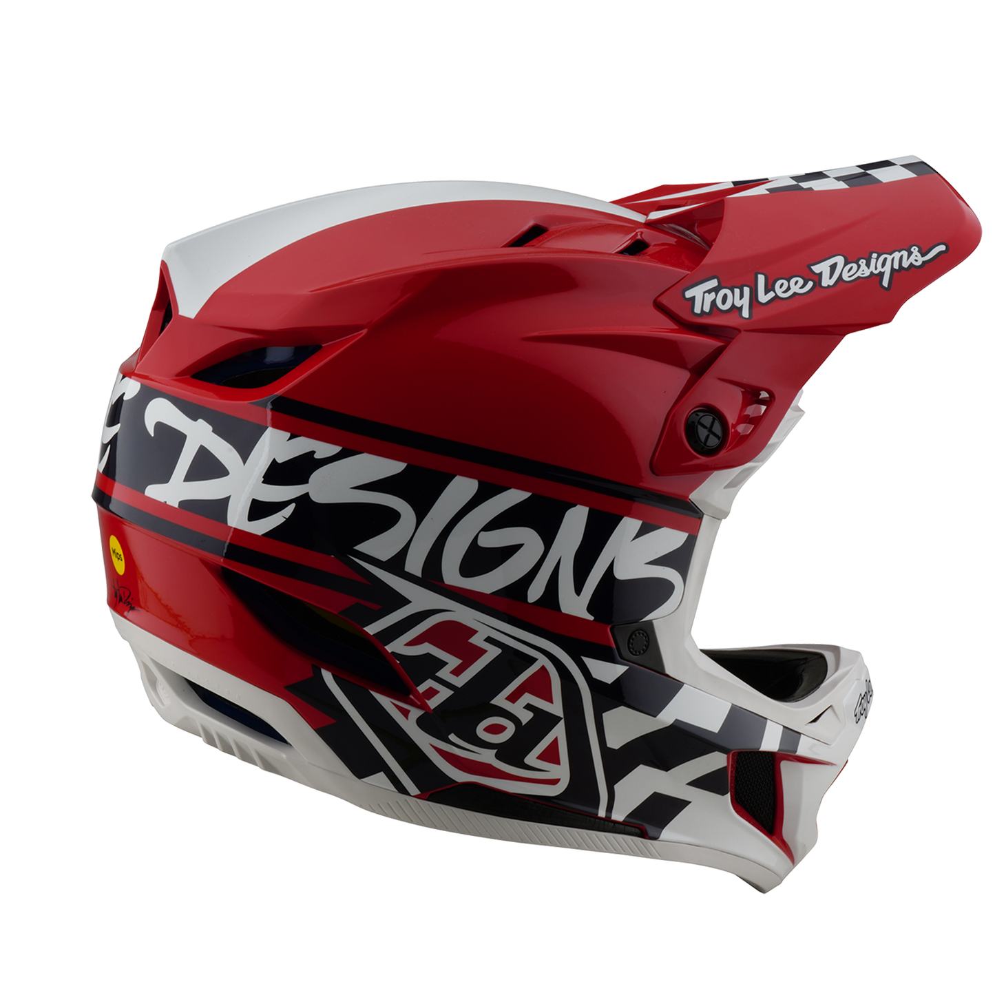 MTB-Helm TROY LEE DESIGNS D4 POLYACRYLITE FIFTY 50 Weiß/Rot 2025