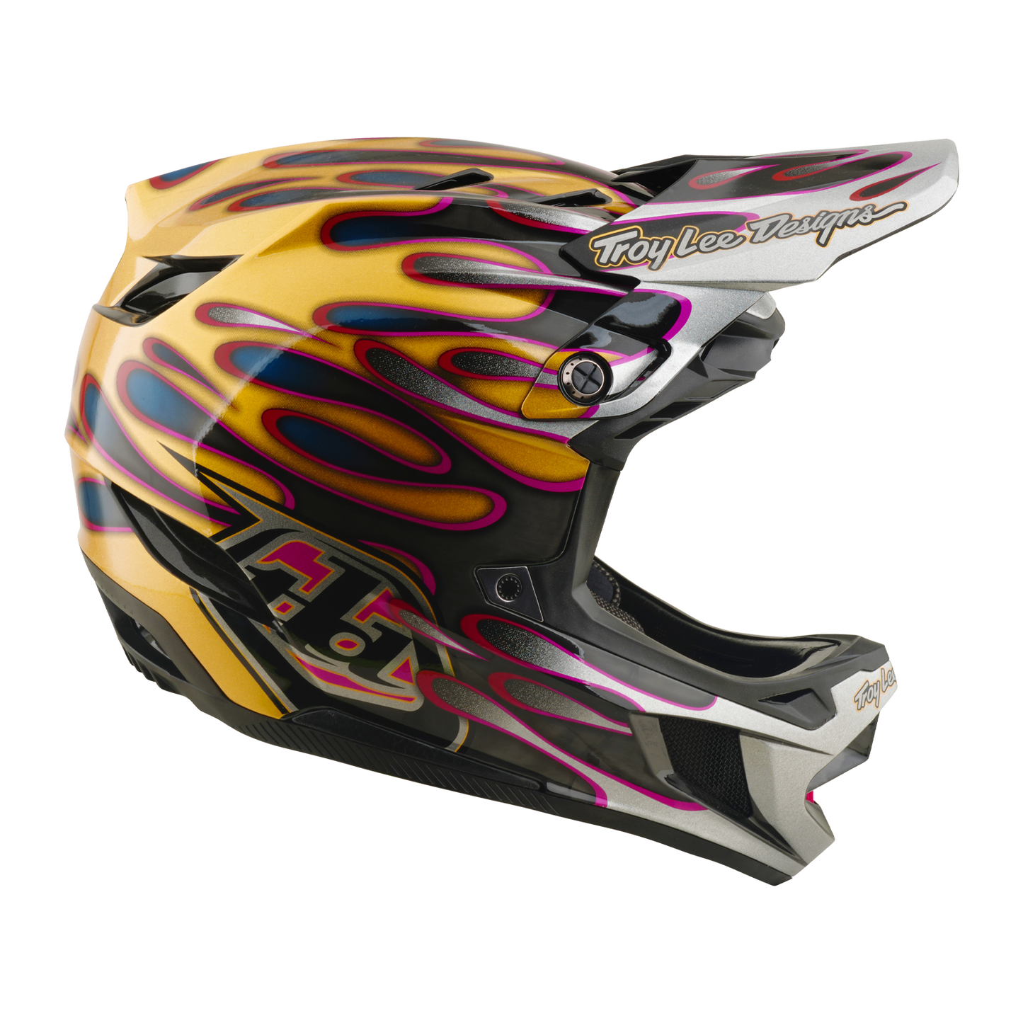 MTB-Helm TROY LEE DESIGNS D4 CARBON MIPS Overspray Gold/Schwarz