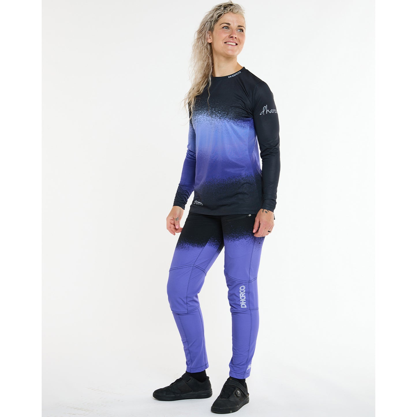 DHARCO RACE ULTRA VIOLETT Trikot Langarm Women Schwarz/Violett