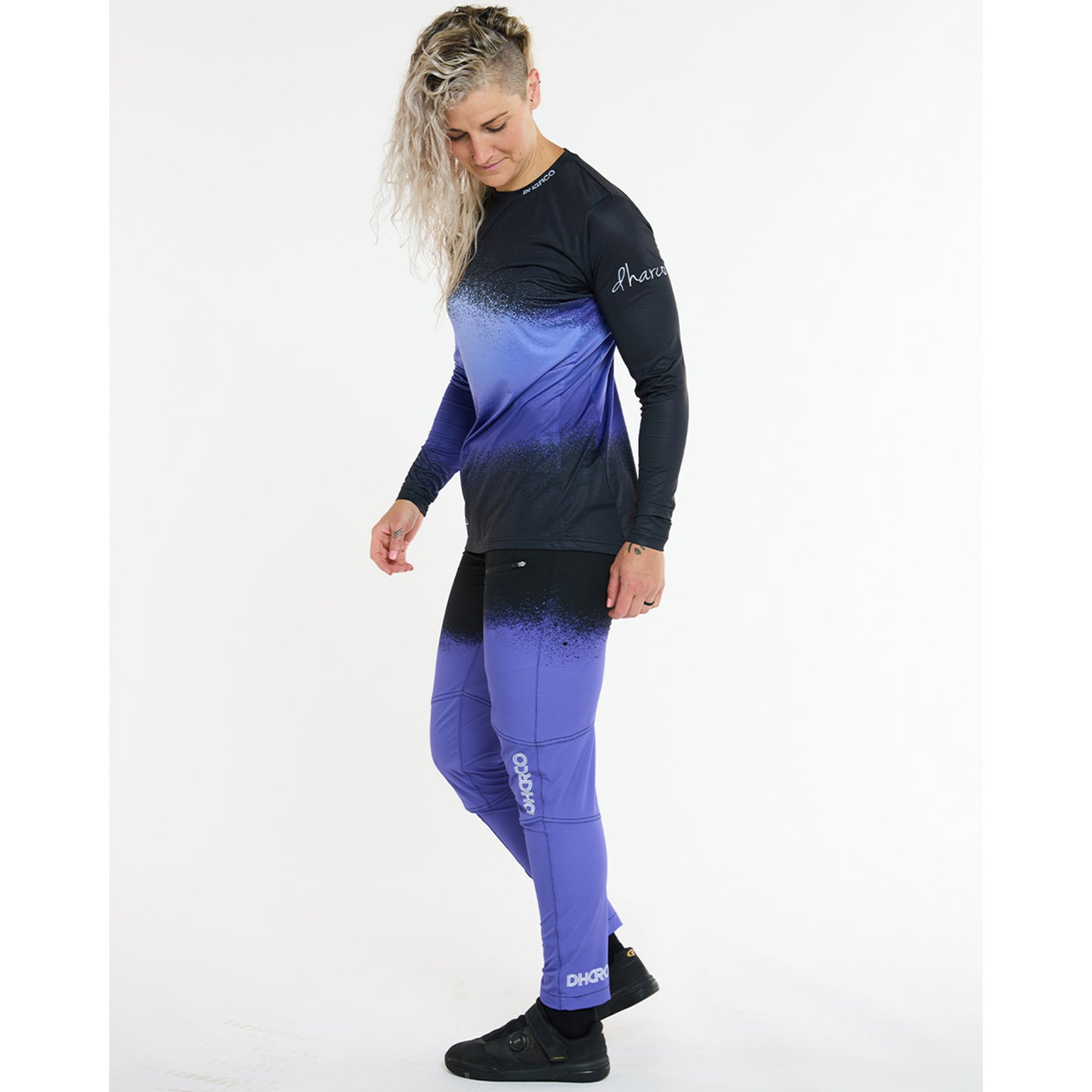 DHARCO RACE ULTRA VIOLETT Trikot Langarm Women Schwarz/Violett