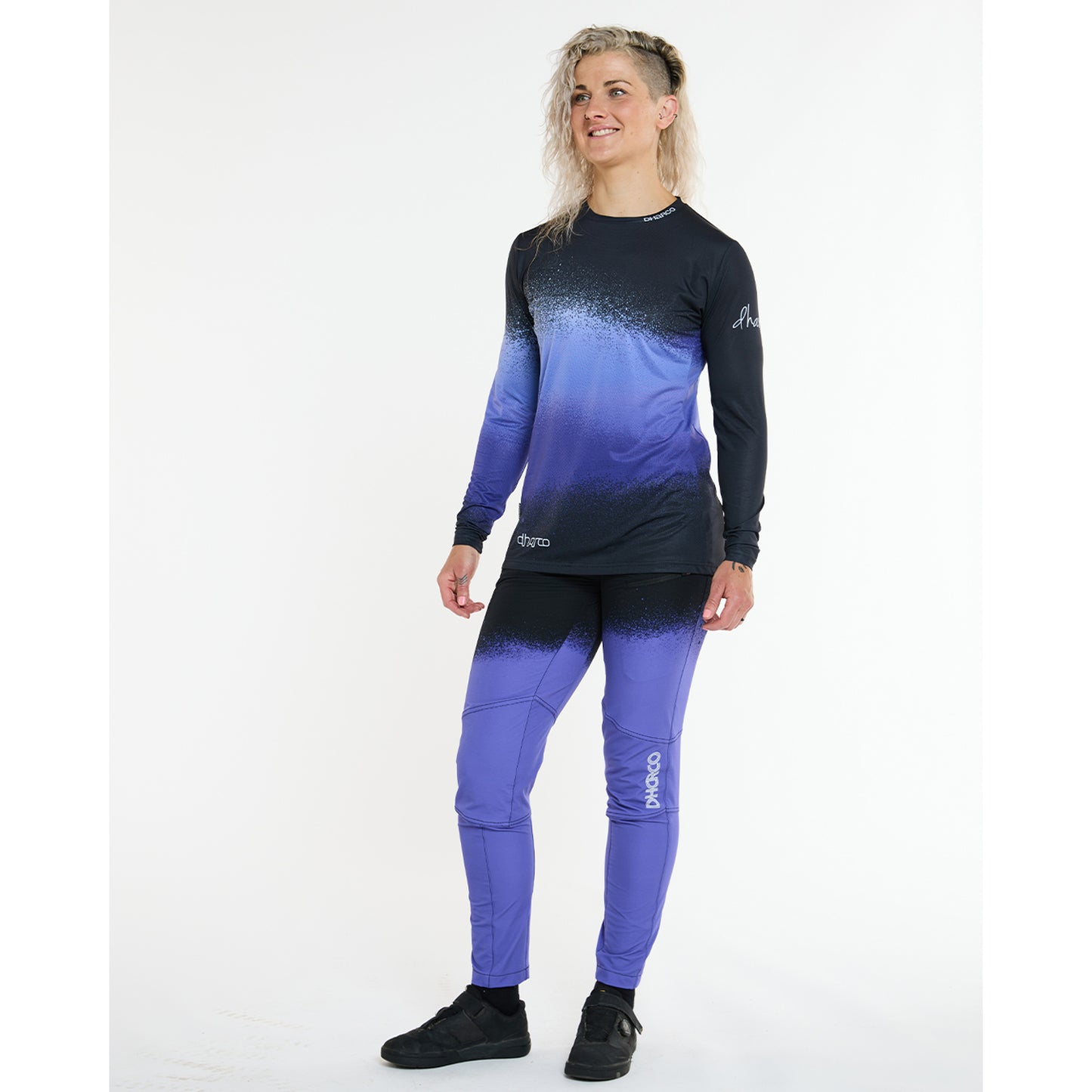 DHARCO RACE ULTRA VIOLETT Trikot Langarm Women Schwarz/Violett