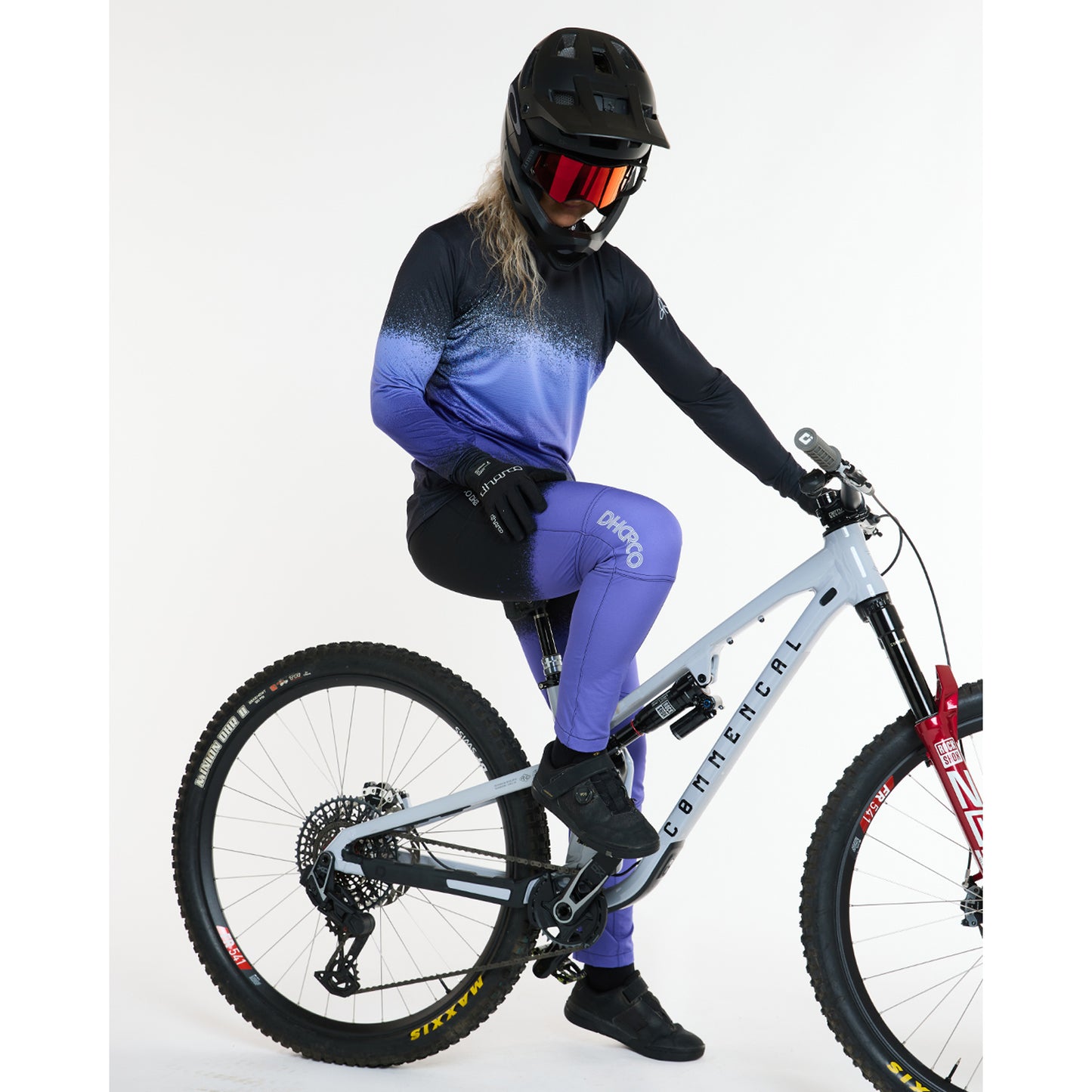 DHARCO RACE ULTRA VIOLETT Trikot Langarm Women Schwarz/Violett