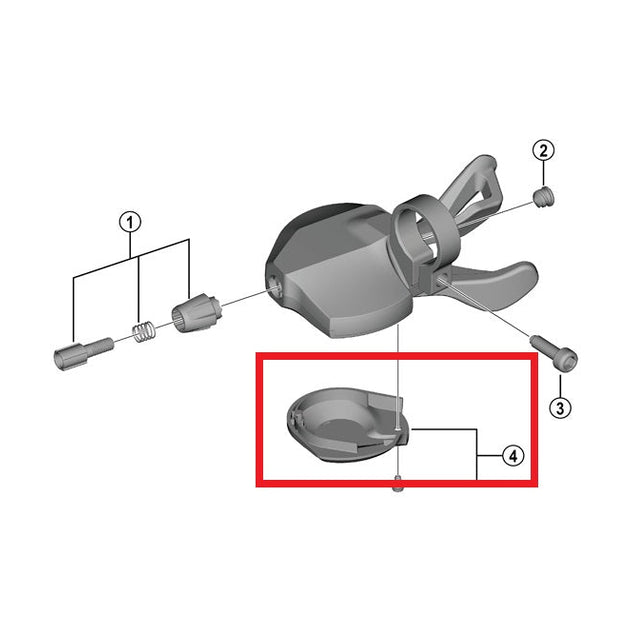Unterer Deckel für Schaltzentrale SHIMANO CUES SL-U4000-9R Rechts