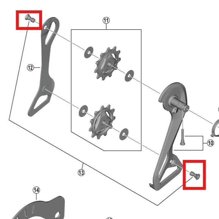 Schraube für SHIMANO RD-R9250 Laufrollen (x2)