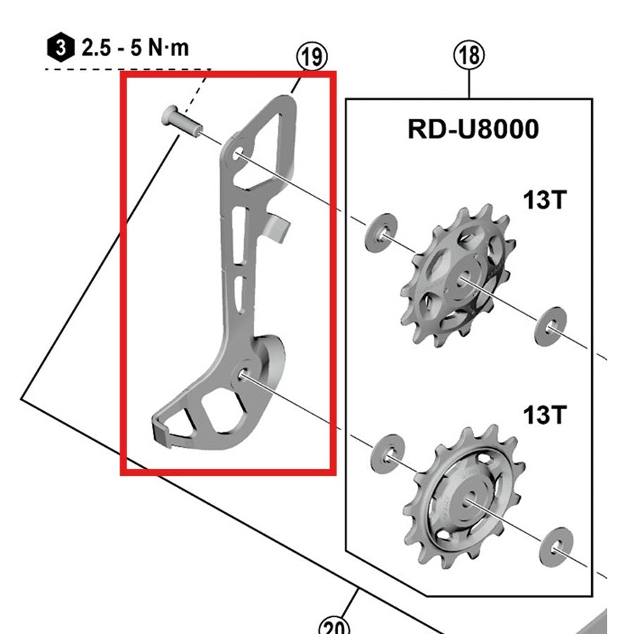 Internes Schaltauge GS SHIMANO RD-U8000/U6000