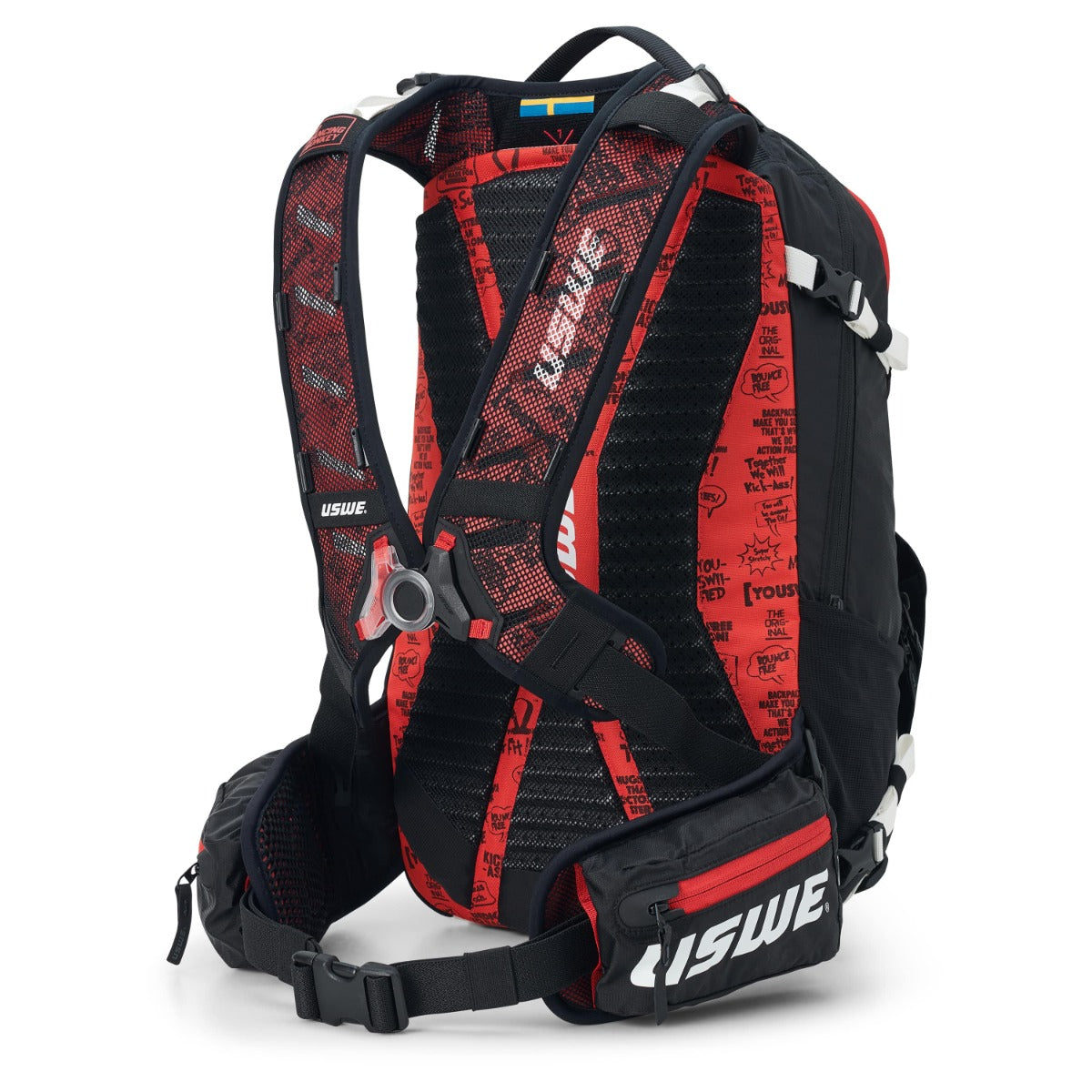 USWE FLOW 16 L Rucksack mit integriertem Rückenteil Schwarz/Rot