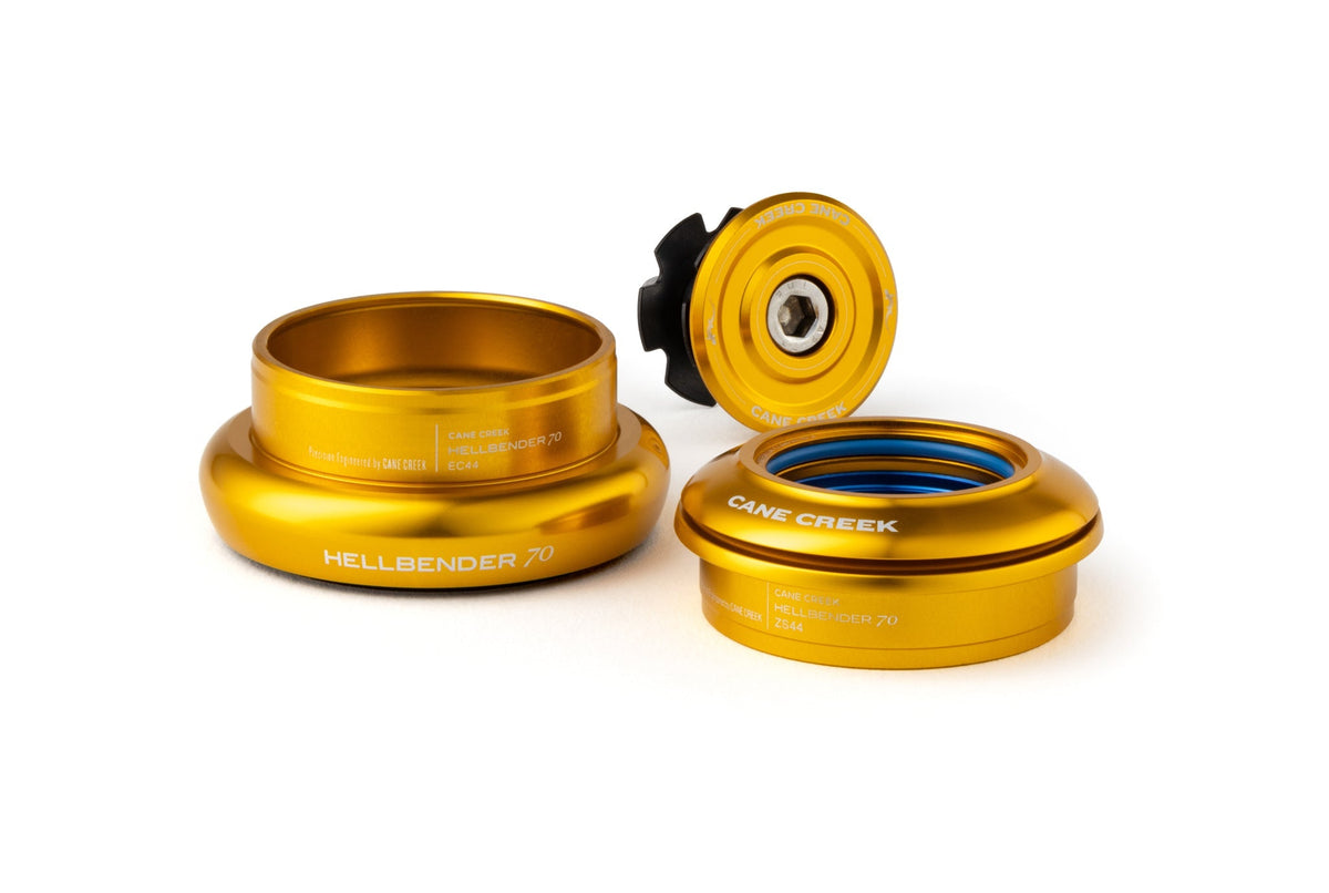 Semi-integrierter/externer konischer Steuersatz CANE CREEK Hellbender 70 1"1/8-1.5" ZS44/EC44 Gold