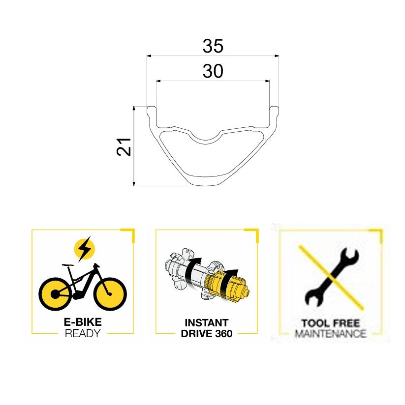 Paar MAVIC E-CROSSRIDE 1 Laufräder 27.5" 30MM