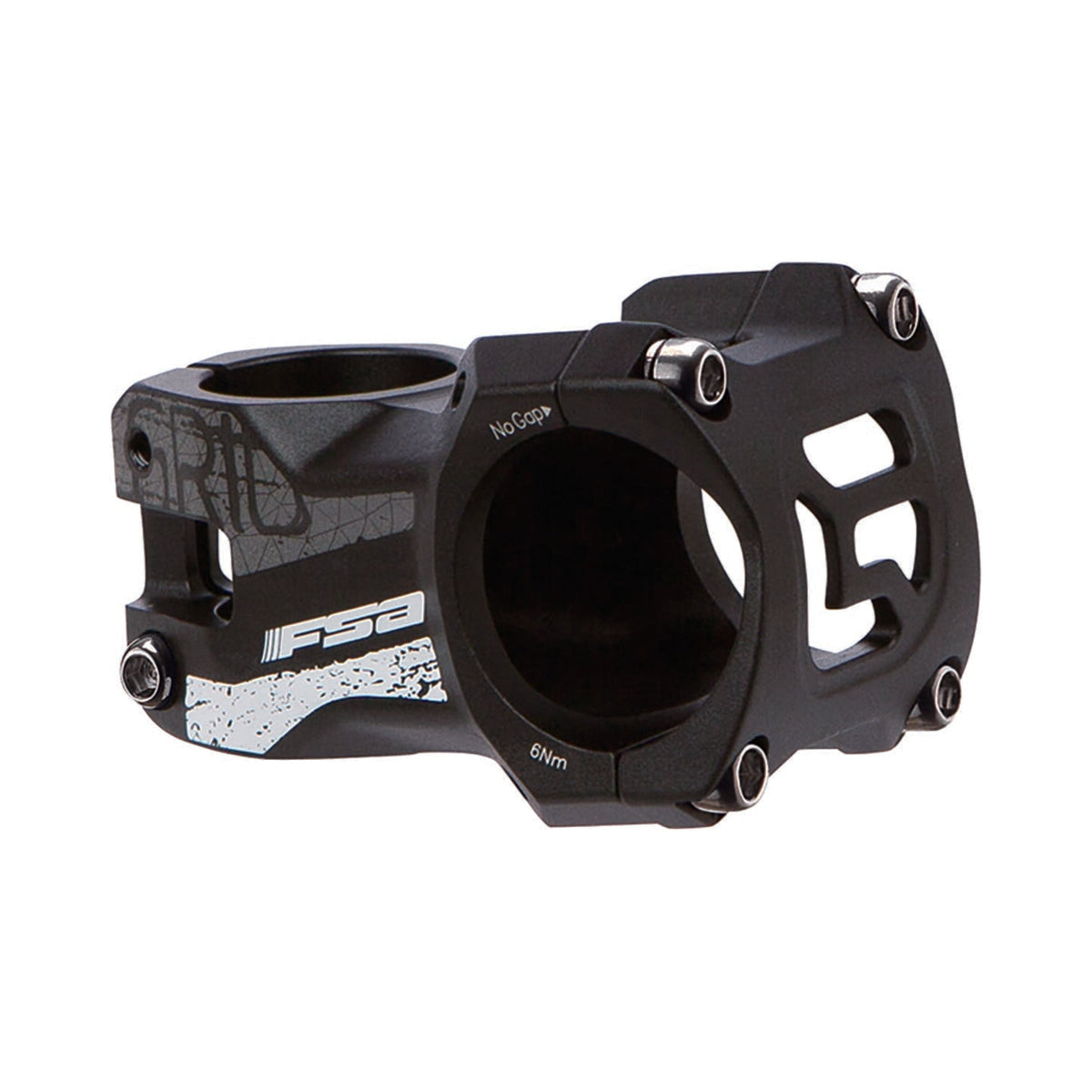 FSA GRID Aluminium-Vorbau 6° 1"1/2 Ø35 mm Schwarz — Hauptansicht auf weißem Hintergrund