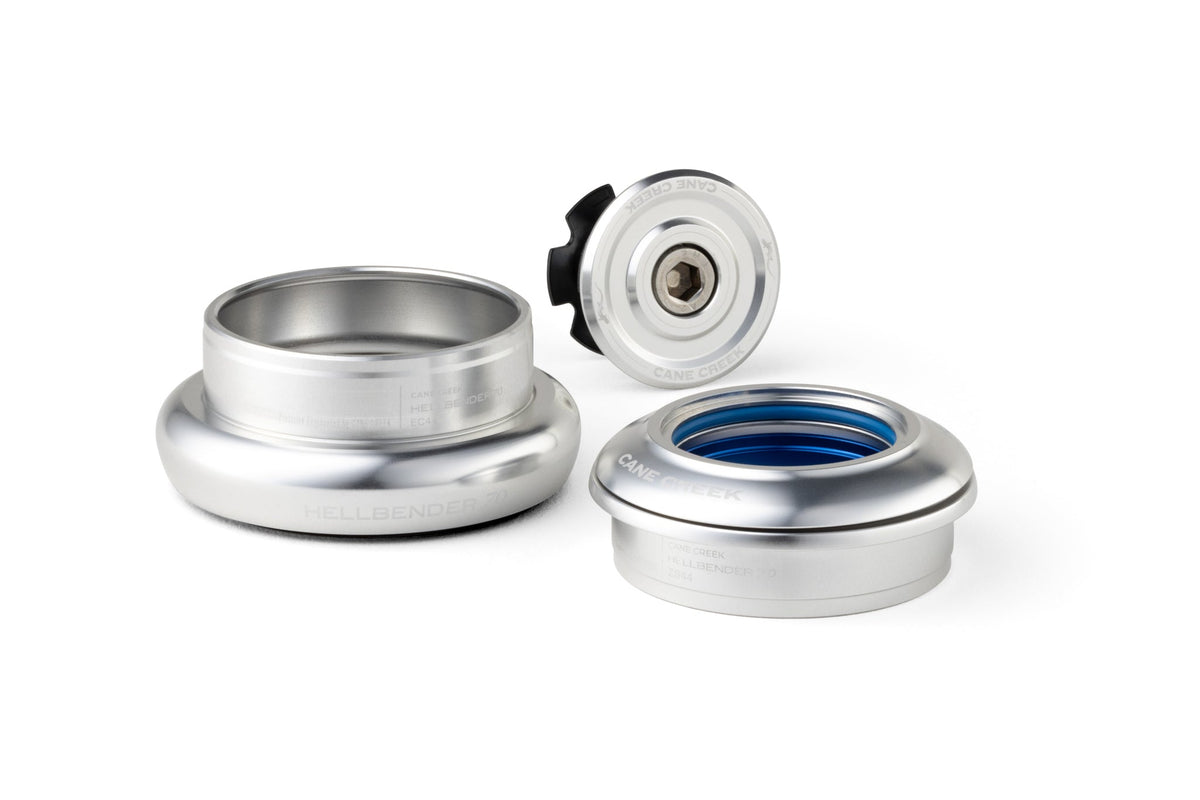 Semi-integrierter/externer konischer Steuersatz CANE CREEK Hellbender 70 1"1/8-1.5" ZS44/EC44 Silber