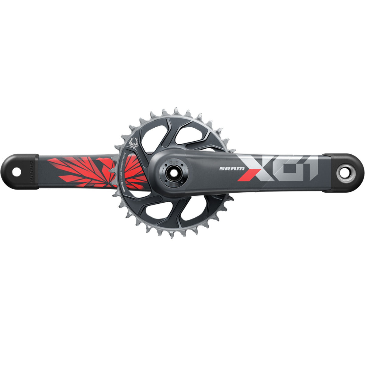 SRAM EAGLE X01 DUB Lunar Oxy Rot 12-fach-Kurbelgarnitur mit einem Kettenblatt