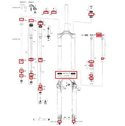 Wartungskit 200 h/Jahr ROCKSHOX LYRIK BASE/SELECT/SELECT+/ULTIMATE (2022+) GENERATION-D