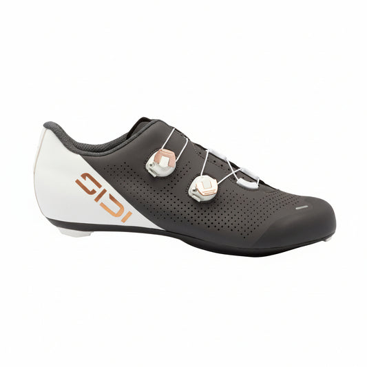 Rennradschuhe Sidi Ergo 6S anthrazit und weiß, Außenprofilansicht