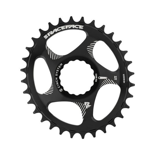 Plateau Mono RACE FACE OVAL NARROW WIDE 10/11/12V Cinch Direct Mount Noir — vue du plateau sur fond blanc