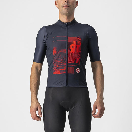 CASTELLI 13 SCREEN Trikot Kurzarm Blau/Rot
