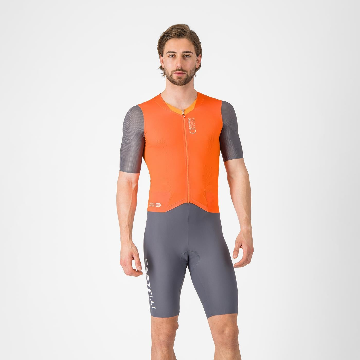 CASTELLI SATURDAY MORNING Einteiler Orange/Grau