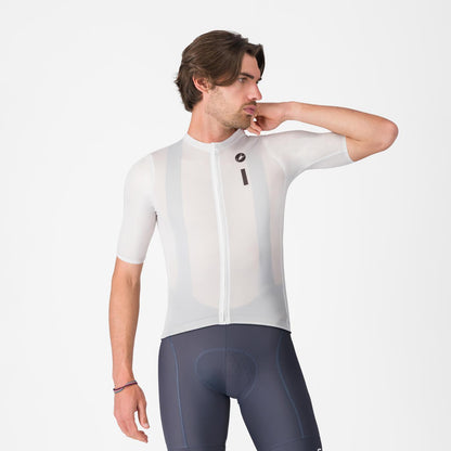 Trikot CASTELLI DRITTONE LOGO Kurzarm Weiß