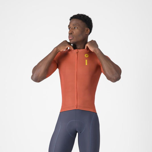 Trikot CASTELLI DRITTONE LOGO Kurzarm Paprika