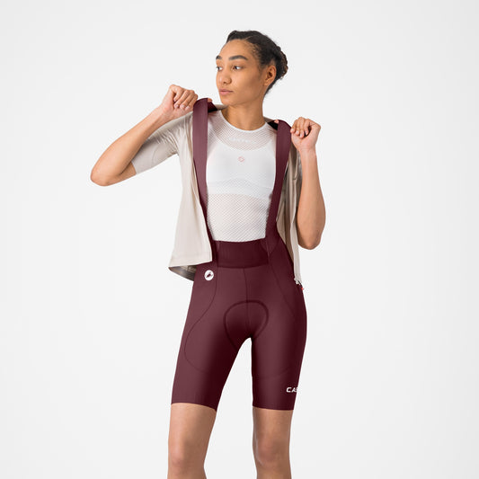 CASTELLI ESPRESSO 2 W DT Bordeaux Kurze Trägerhose