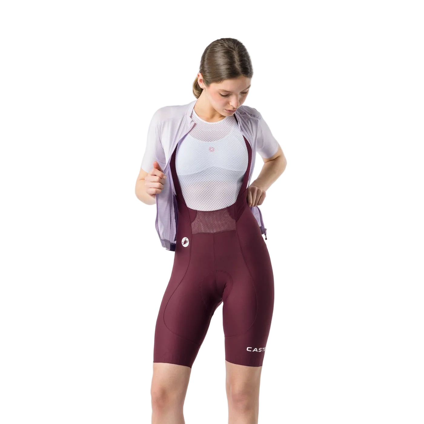 CASTELLI ESPRESSO 2 W DT Damen Bordeaux Kurze Trägerhose
