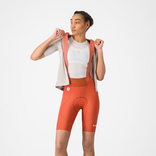Kurze Trägerhose CASTELLI ESPRESSO 2 W DT Paprika