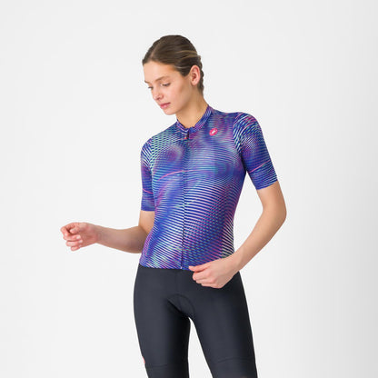 Trikot CASTELLI COSMIC VORTEX Damen Kurzarm Violett