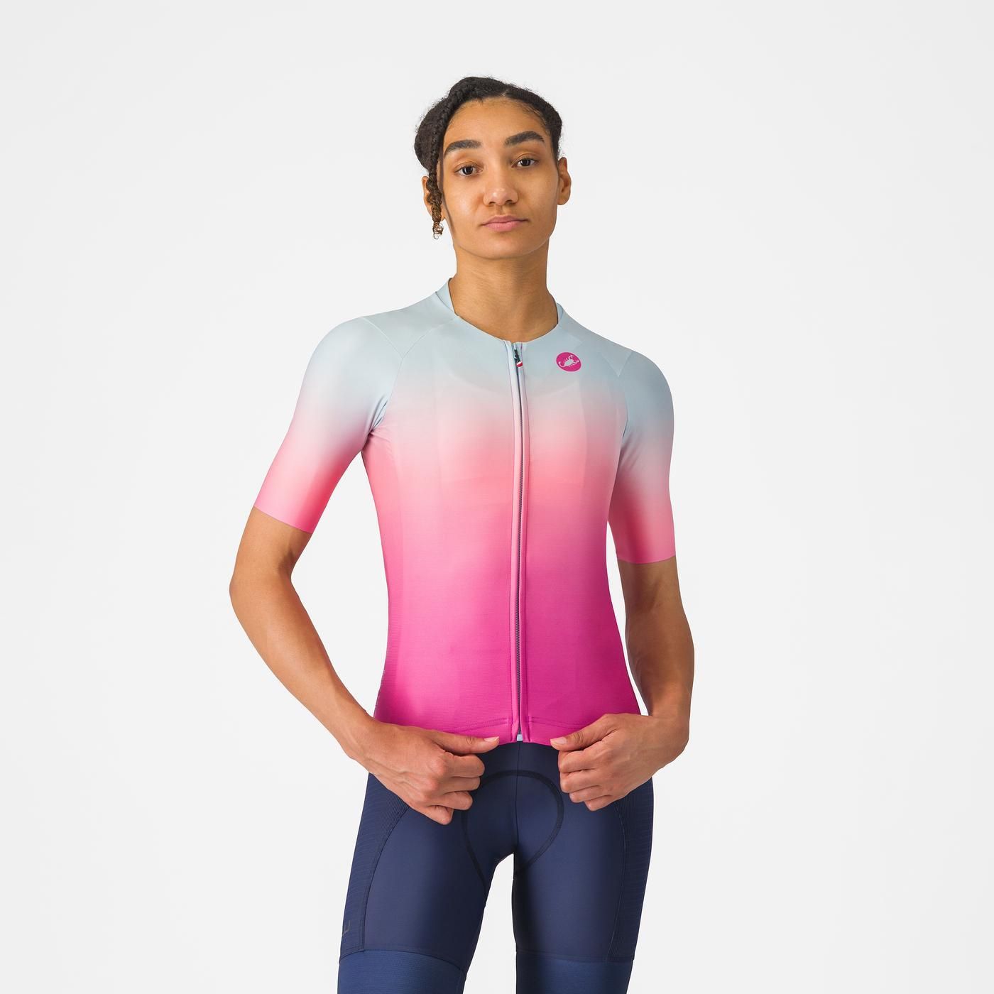 CASTELLI UPF Damen Trikot Kurzarm Rosa