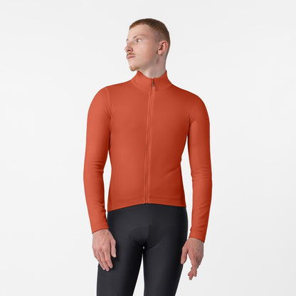 Trikot CASTELLI COMPETIZIONE THERMAL Langarm Paprika