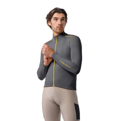 Langarmtrikot CASTELLI UNLIMITED TRAIL 2 Grau/Mango Mojito