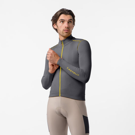 Langarmtrikot CASTELLI UNLIMITED TRAIL 2 Grau/Mango Mojito
