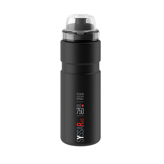Trinkflasche Stahl ELITE SYSSA RACE Mattschwarz