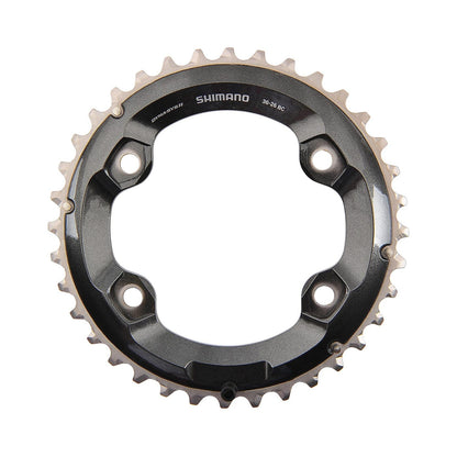 Äußeres Kettenblatt SHIMANO XT M8000 11-fach, 2-fach-Kurbel, 4-Loch, 96 mm — Ansicht des Kettenblatts vor weißem Hintergrund
