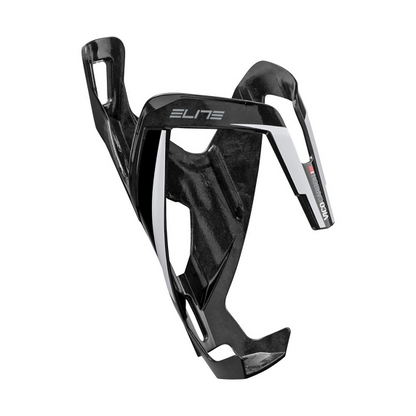 Carbon-Flaschenhalter ELITE VICO Schwarz/Weiß Hochglanz