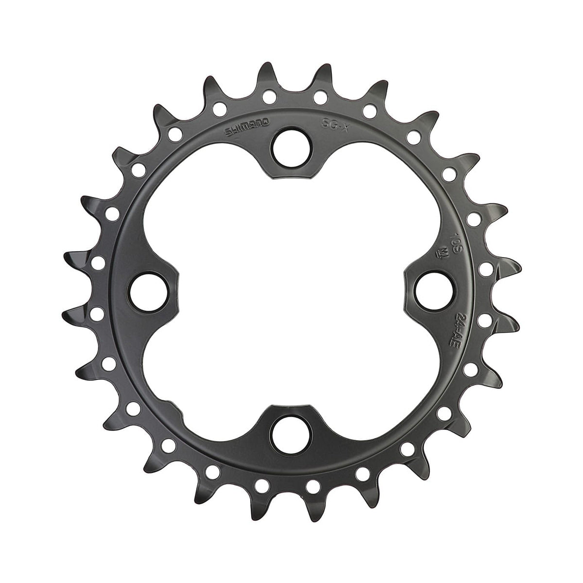 Inneres Kettenblatt SHIMANO SLX M660 9-/10-fach, 4-Loch, 64 mm — Ansicht des Kettenblatts vor weißem Hintergrund