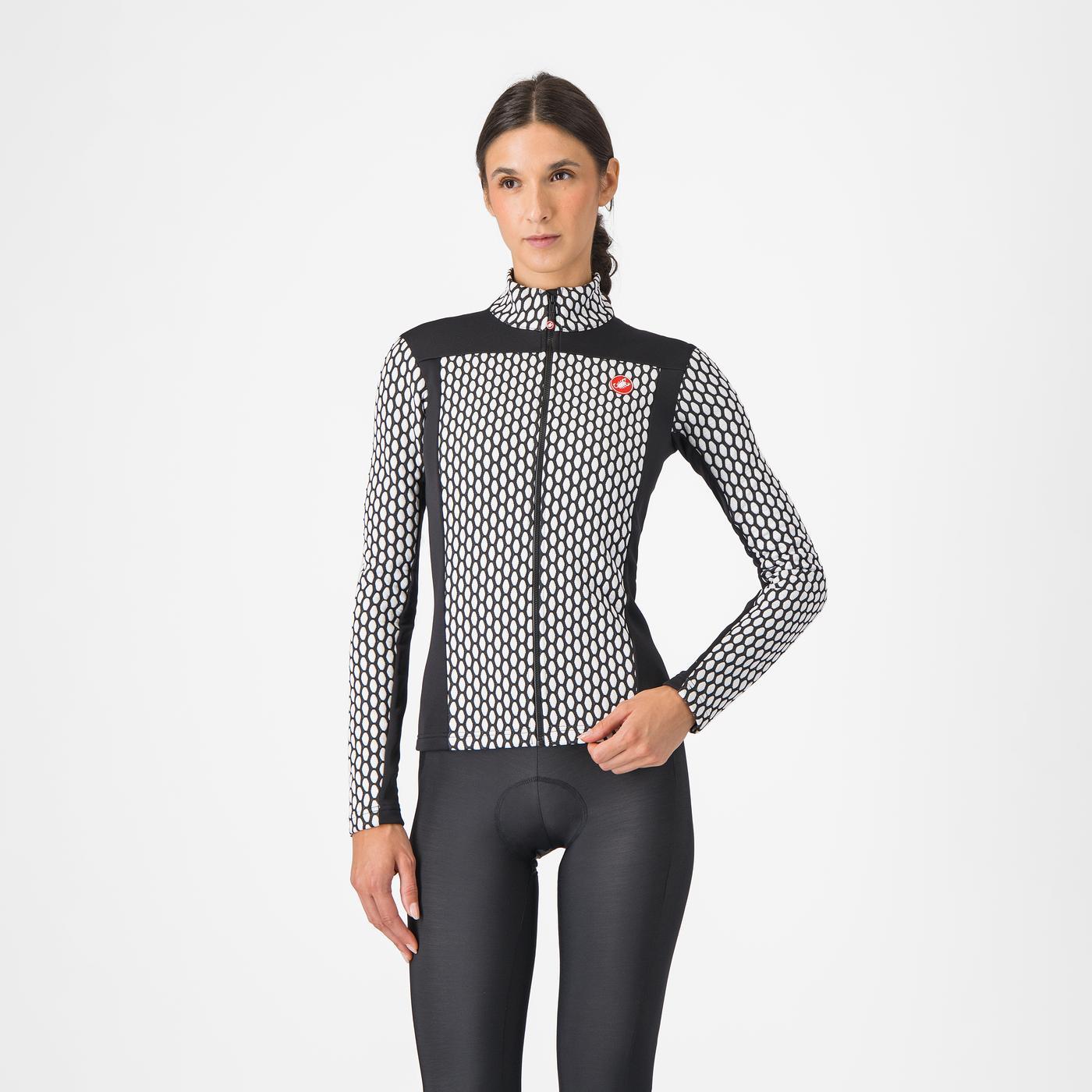 Trikot CASTELLI SFIDA 2 Langarm Women Schwarz/Weiß