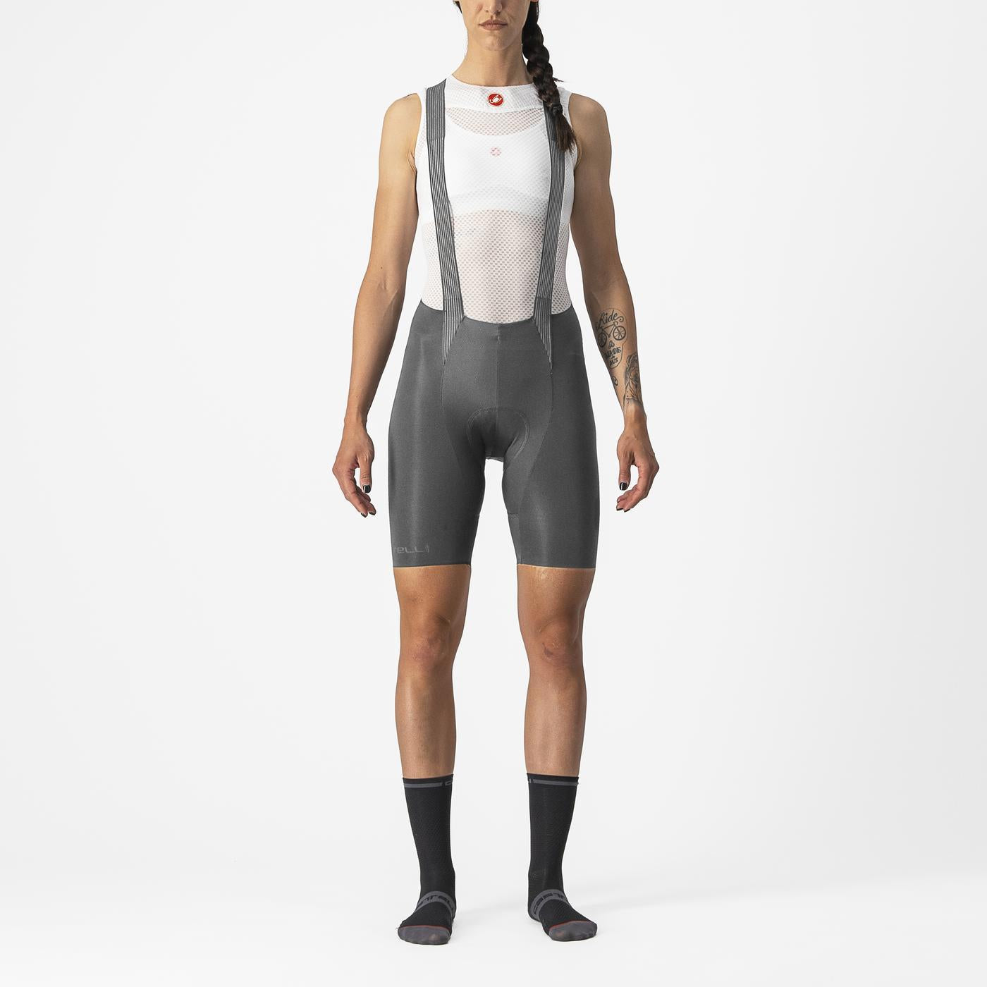CASTELLI FREE AERO RC W Damen Kurze Trägerhose Grau