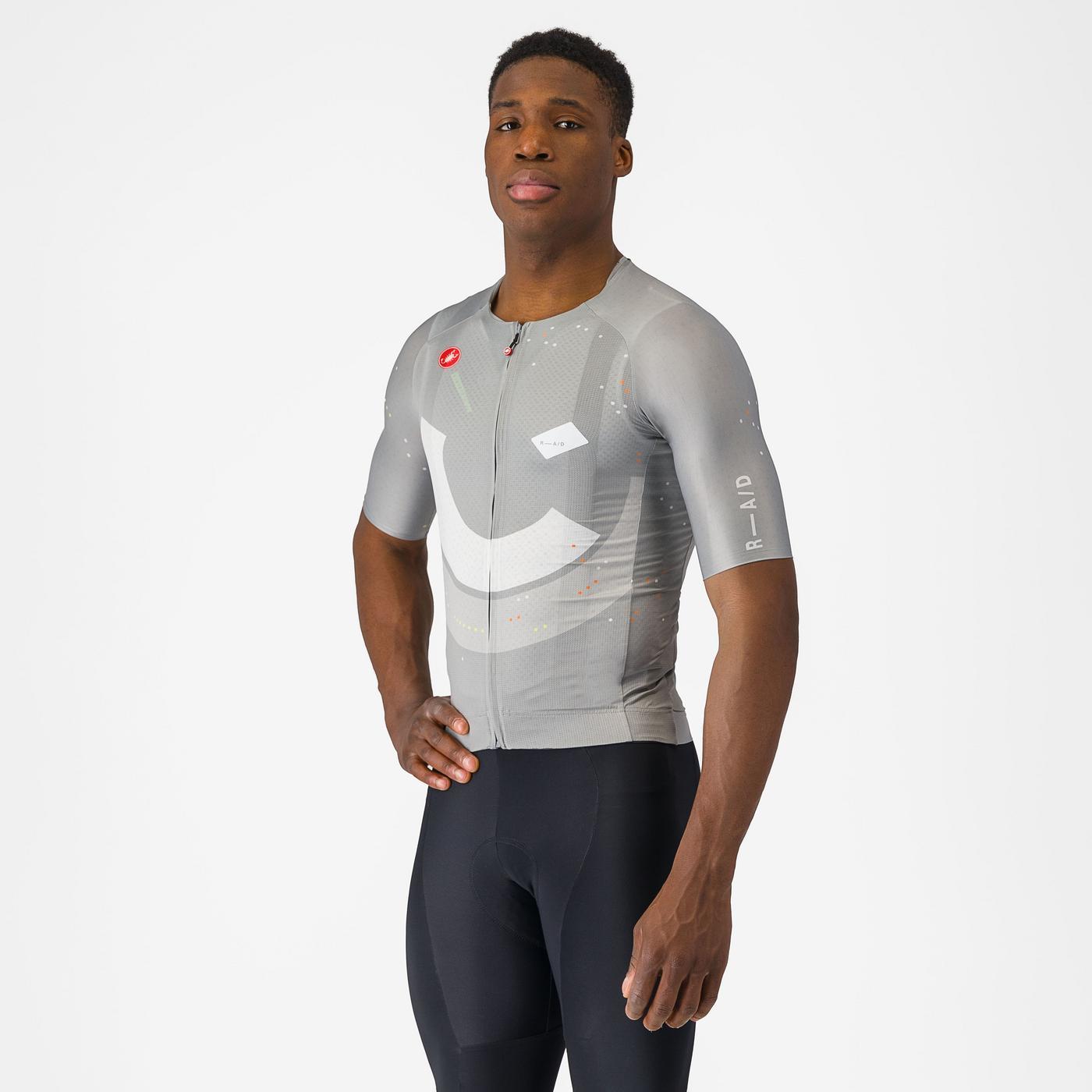 Trikot CASTELLI R-A/D Kurzarm Muticouleur Grau