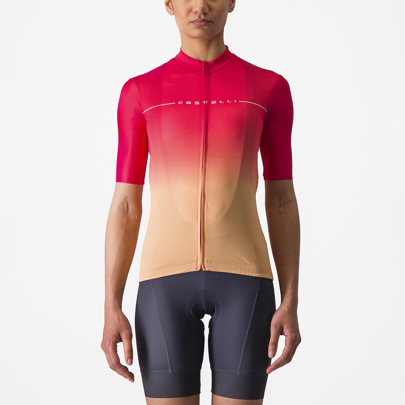 Trikot CASTELLI SALITA Kurzarm Frau Rosa/Orange