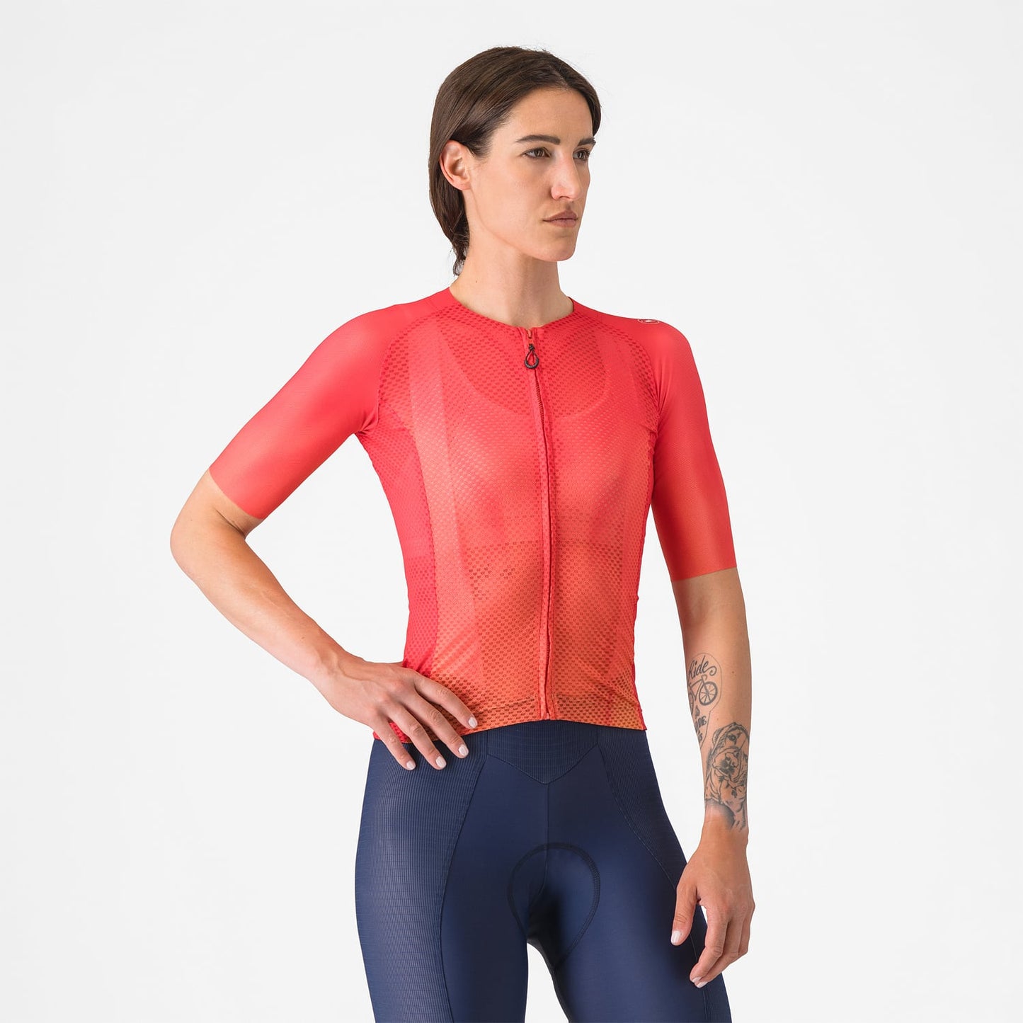 Trikot CASTELLI CLIMBER'S A/C Frau Kurzarm Hibiskus