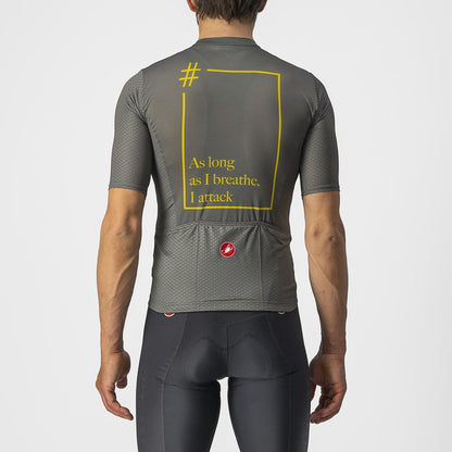Trikot CASTELLI BREATHE ATTACK Kurzarm Grau/Grün