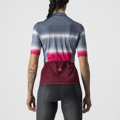 Trikot CASTELLI DOLCE Damen Kurzarm Blau/Bordeaux