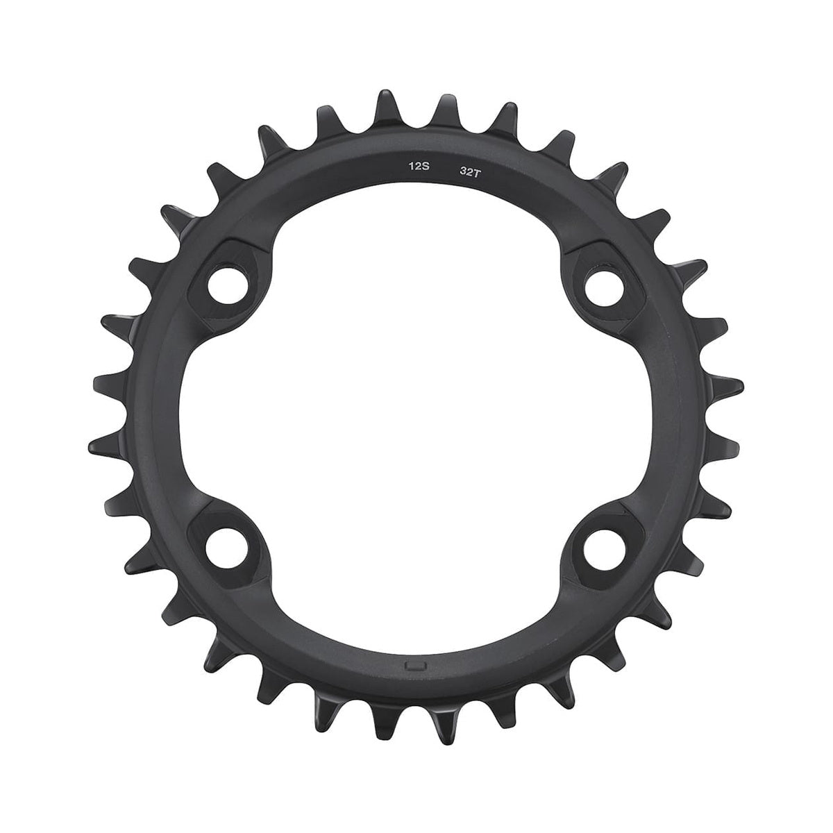 SHIMANO FC-MT610 Kettenblatt für Einfachantrieb, 12-fach, 4-Loch — Ansicht des Kettenblatts vor weißem Hintergrund