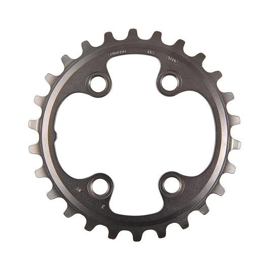 SHIMANO XT M8000 inneres Kettenblatt für Zweifachkurbel, 11-fach, 4-Loch, 64 mm — Ansicht des Kettenblatts vor weißem Hintergrund