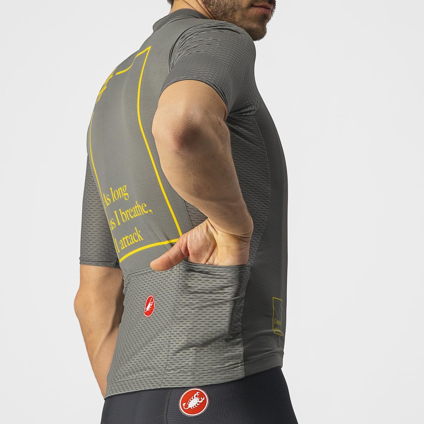 CASTELLI BREATHE ATTACK Trikot Kurzarm Grau/Grün
