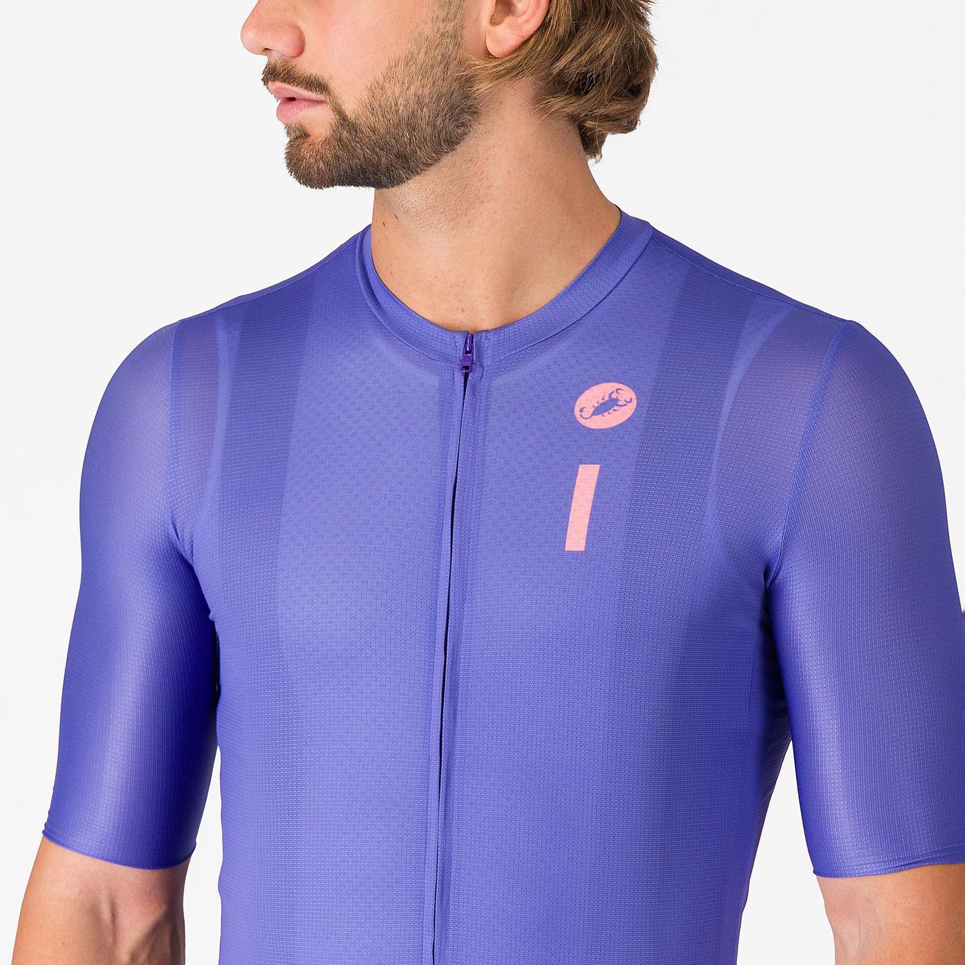 Trikot CASTELLI DRITTONE LOGO Kurzarm Violett