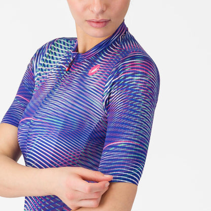 Trikot CASTELLI COSMIC VORTEX Damen Kurzarm Violett