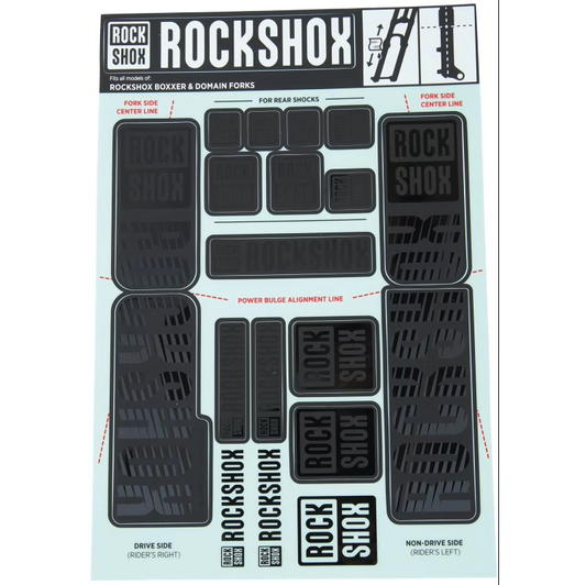 Gabel-Aufkleberset ROCKSHOX 35 mm Doppelbrücke STEALTH MY18 für BOXXER/DOMAIN #11.4318.003.514