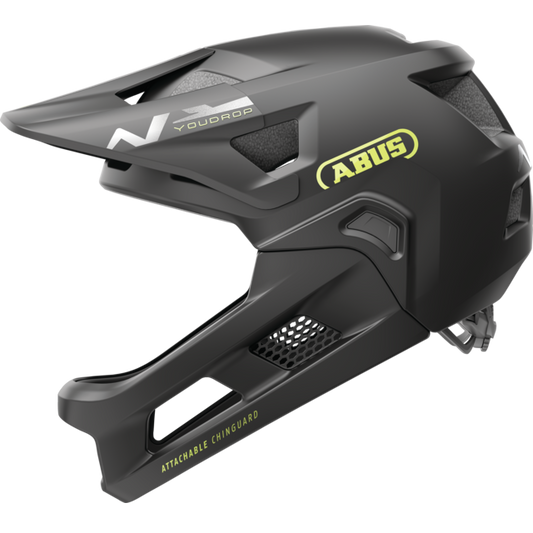 ABUS YOUDROP FF Junior Velvet Mountainbike-Helm, schwarz